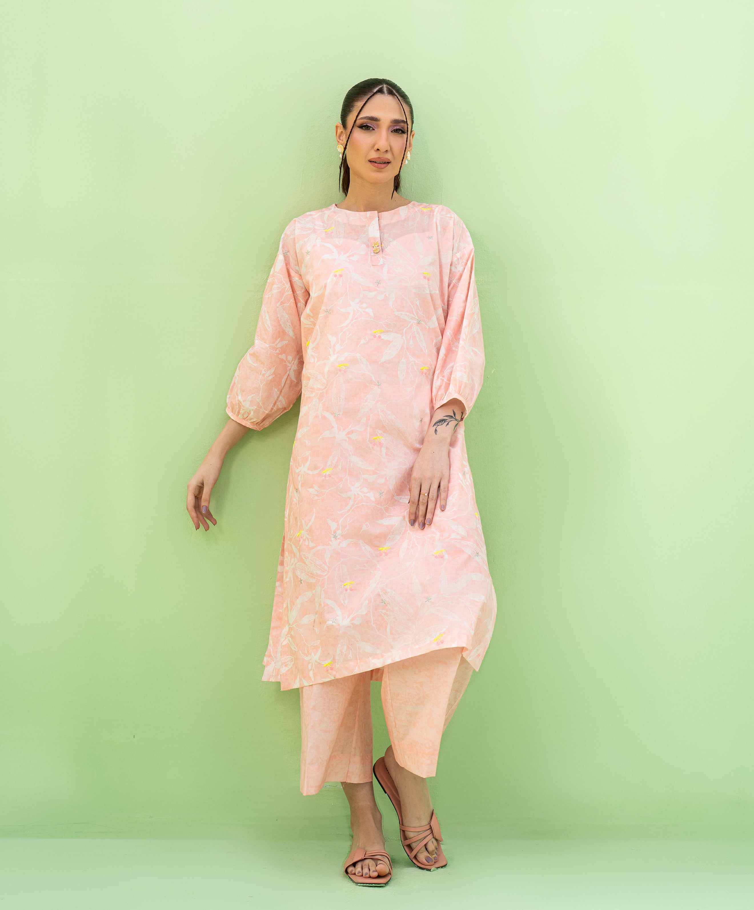 Falling Pretty By Kaanthaa Stitched 2 Piece Summer Suit-Starberry