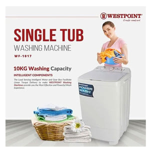 WestPoint Single Tub Washing Machine 10kg – Model WF-1017 - My Store
