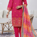 Aizal Stitched 3 Piece Embroidered Fancy Collection'2025-AE-104-Pink