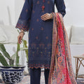 Aizal Stitched 3 Piece Embroidered Fancy Collection'2025-AE-105-Blue