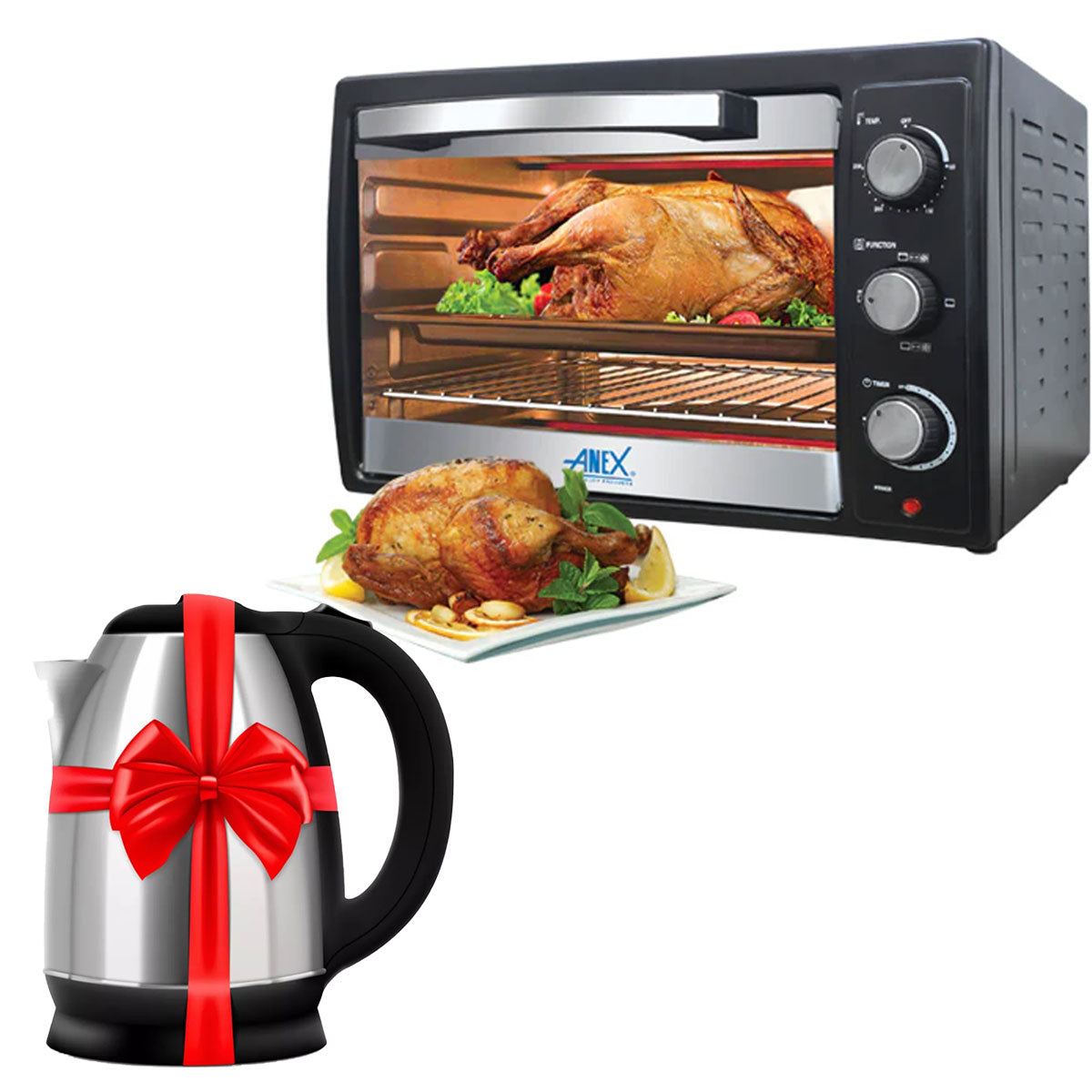 Anex AG-1070 Deluxe Oven Toaster + Premium Electric Kettle - Snapcart.pk