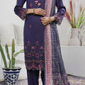 Aizal Stitched 3 Piece Embroidered Fancy Collection'2025-AE-109-Purple