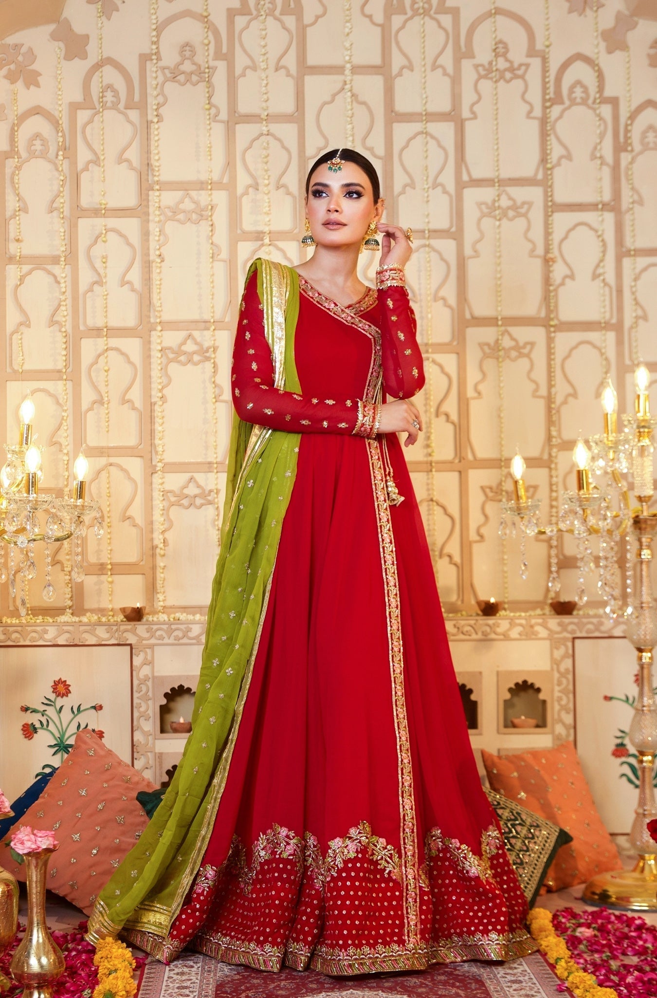 Kalidaar Frocks By Asma & Sidra Stitched Formals Suit-Raspberry