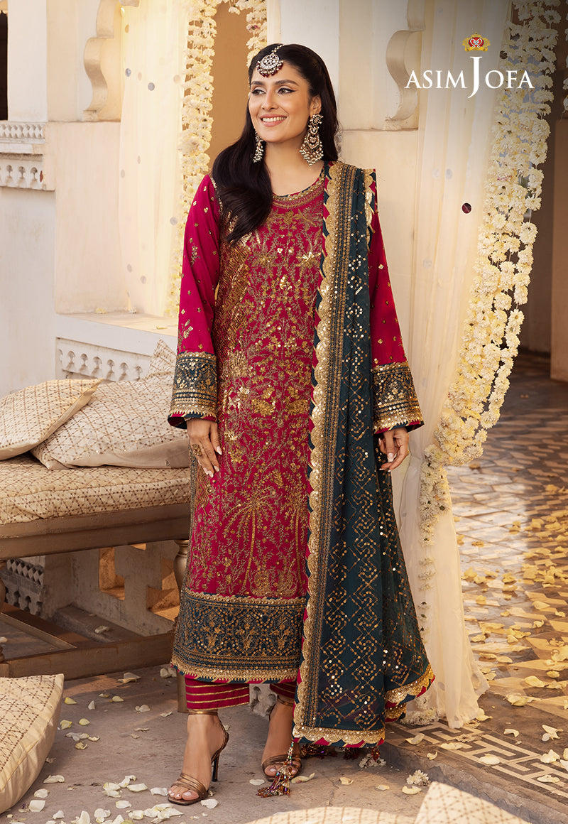 Asim Jofa Shehnai Festive Ajsh-19 Embroidered Raw Silk 3 Pcs