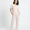 Cotton PJ Set - Heart Bliss - White