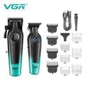 VGR-Hair Trimmer Professional Trimmers Barber Cordless Clippers Electric Hair Cut Machine LED Hair Trimmer for Men V-996 V-196