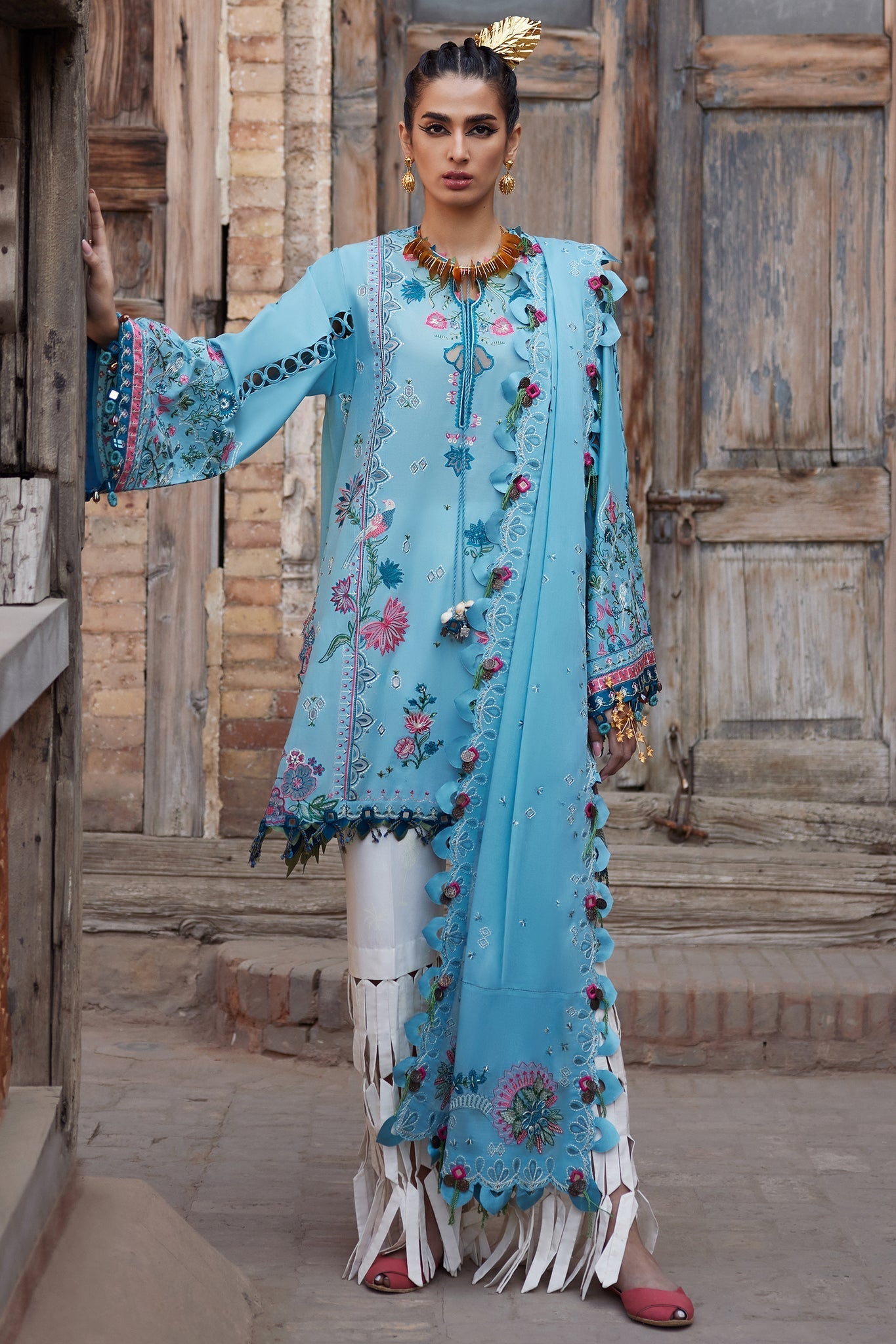 Elan Unstitched 3 Piece Luxury Lawn Collection'2025-11-A-Isla Bleu