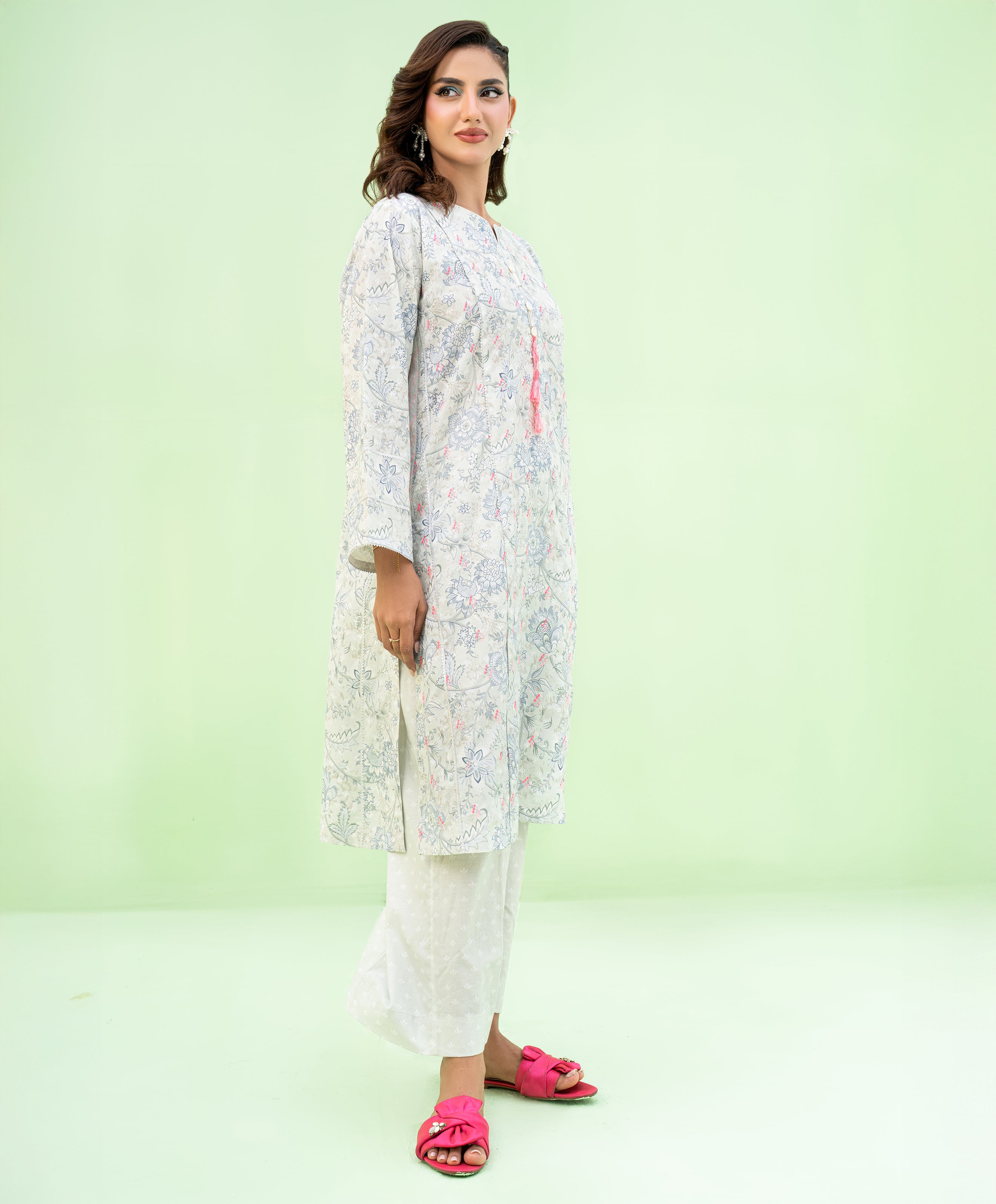 Falling Pretty By Kaanthaa Stitched 2 Piece Summer Suit-Lunar Pop