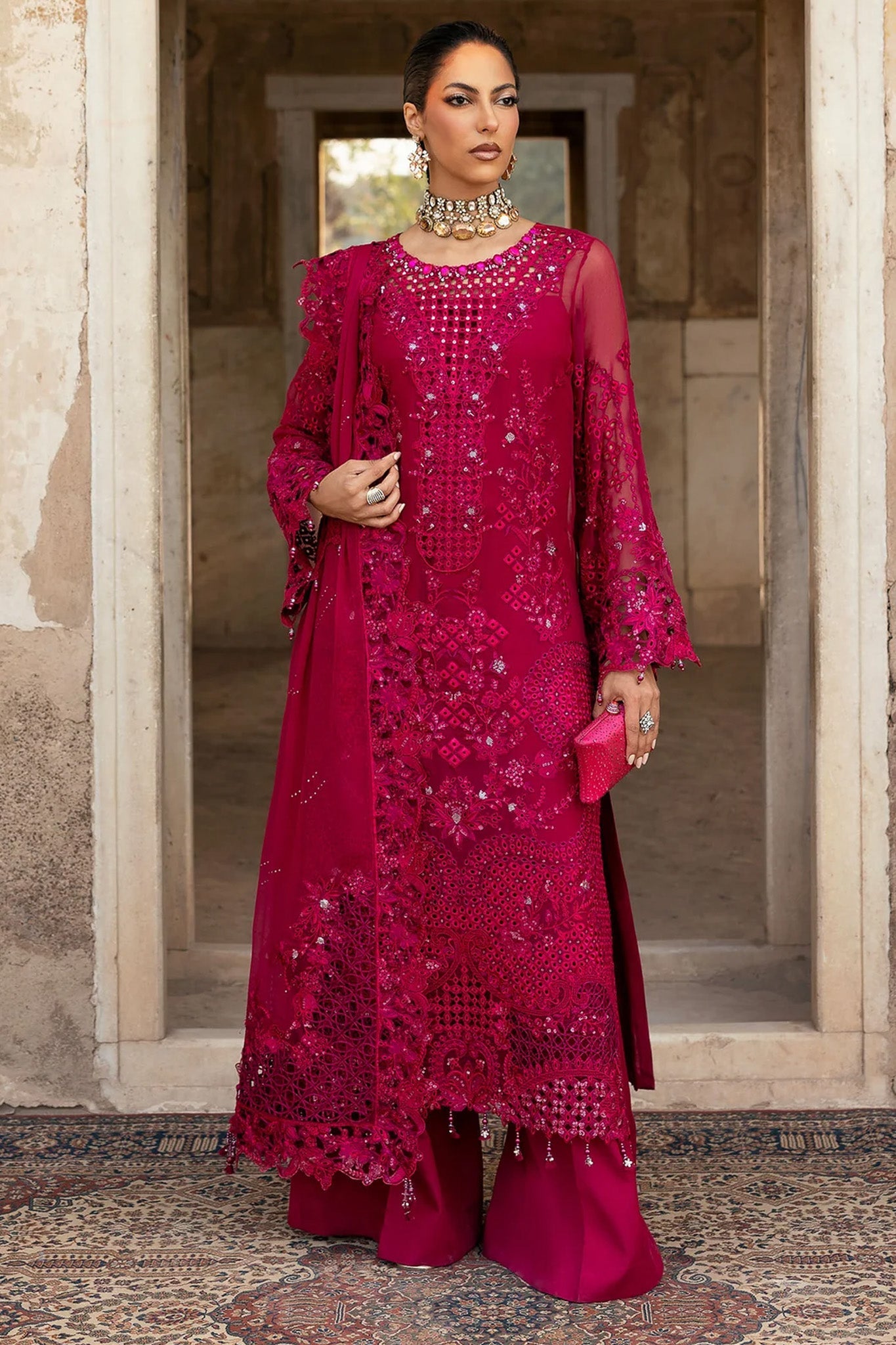 Sardinia Unstitched 3 Piece Luxury Chiffon Edit Suit-1102-Meera