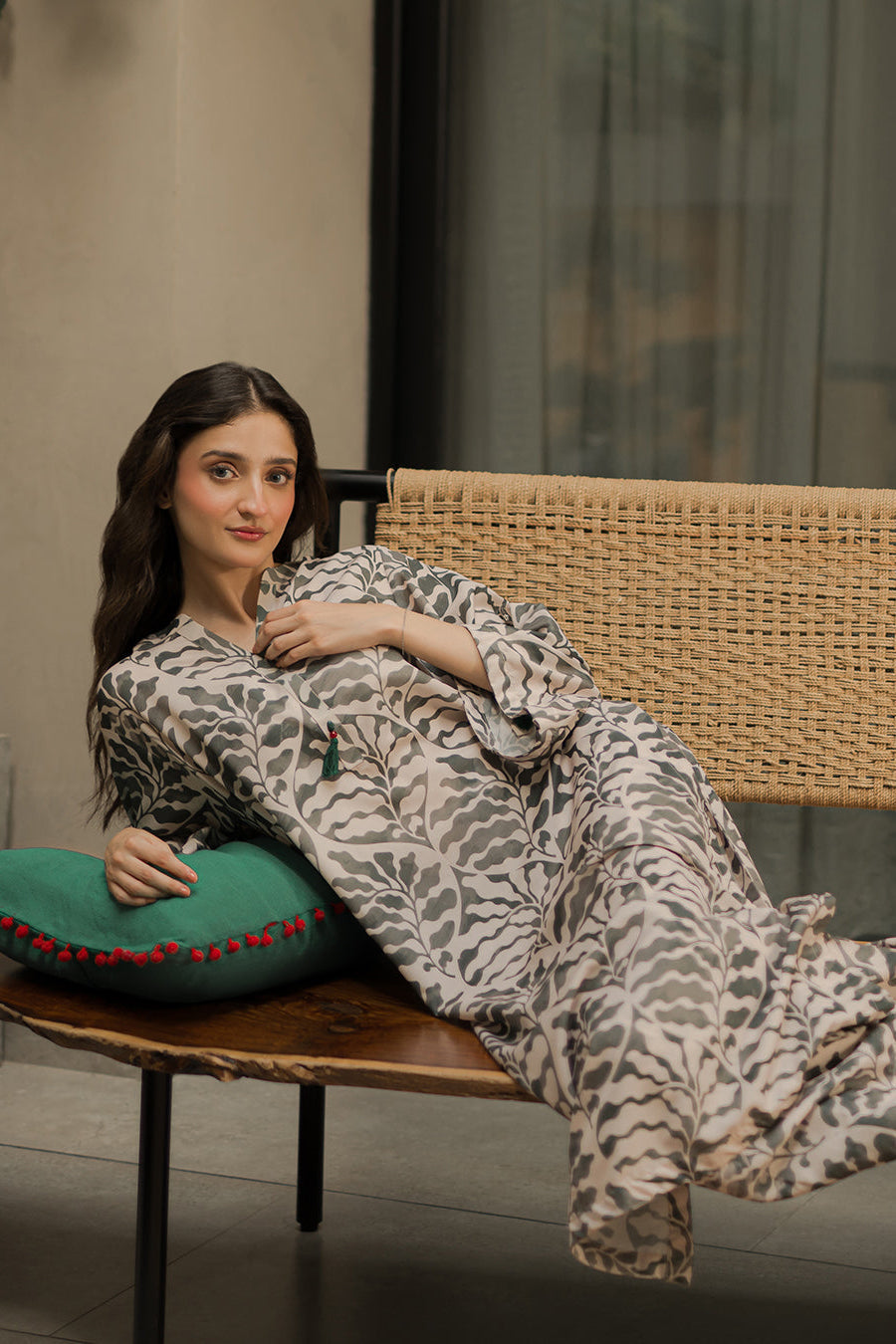 Everywear by Qariney Stitched 2 Piece Collection'2025-Sage Green