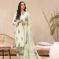 Feathers Unstitched 3 Piece Digital Printed Lawn Summer Suit-WHITE BOUQUET-FT242