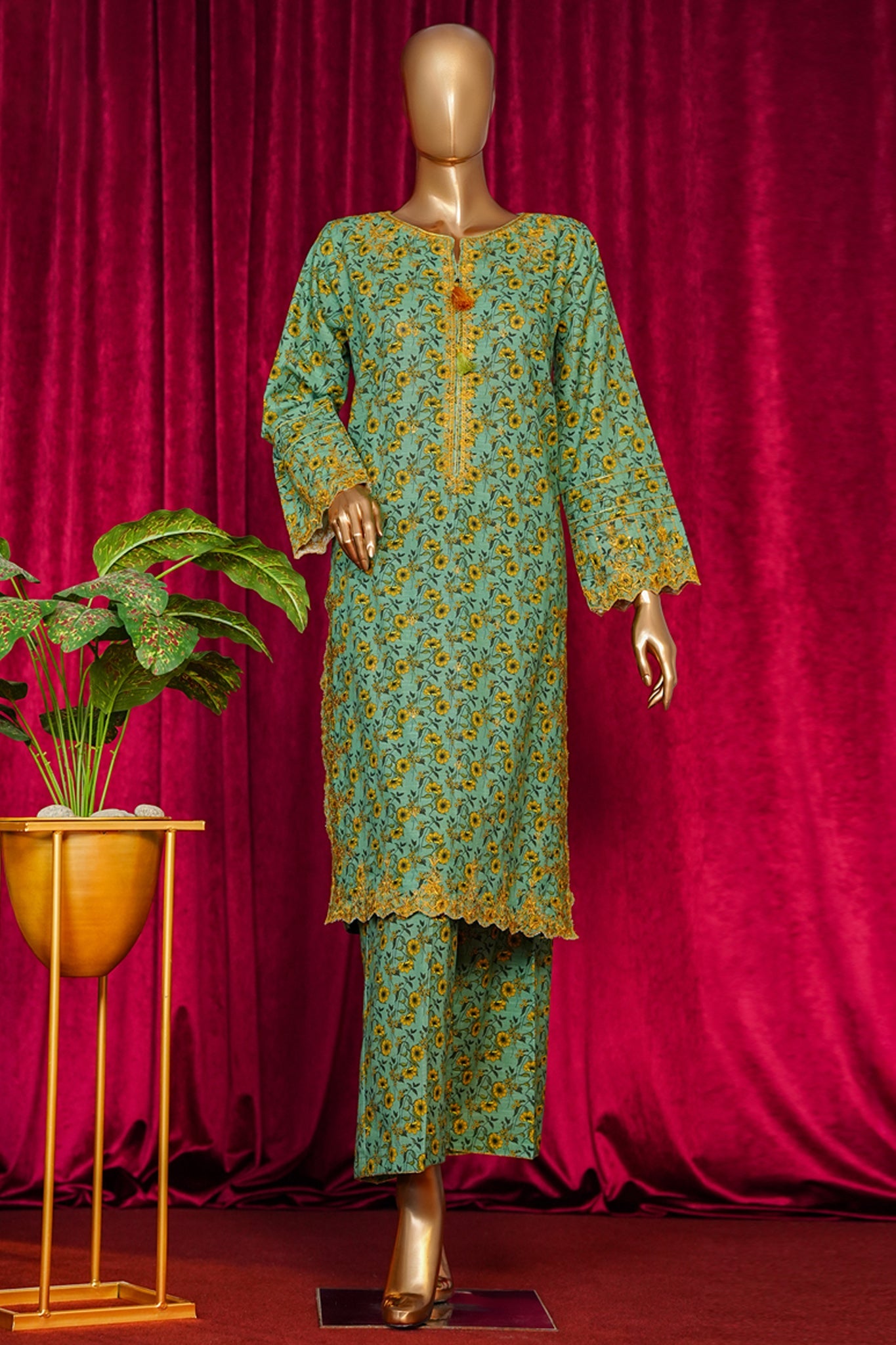 HZ Co Ords Stitched Blooming Winter Khaddar Suit-KPE-116