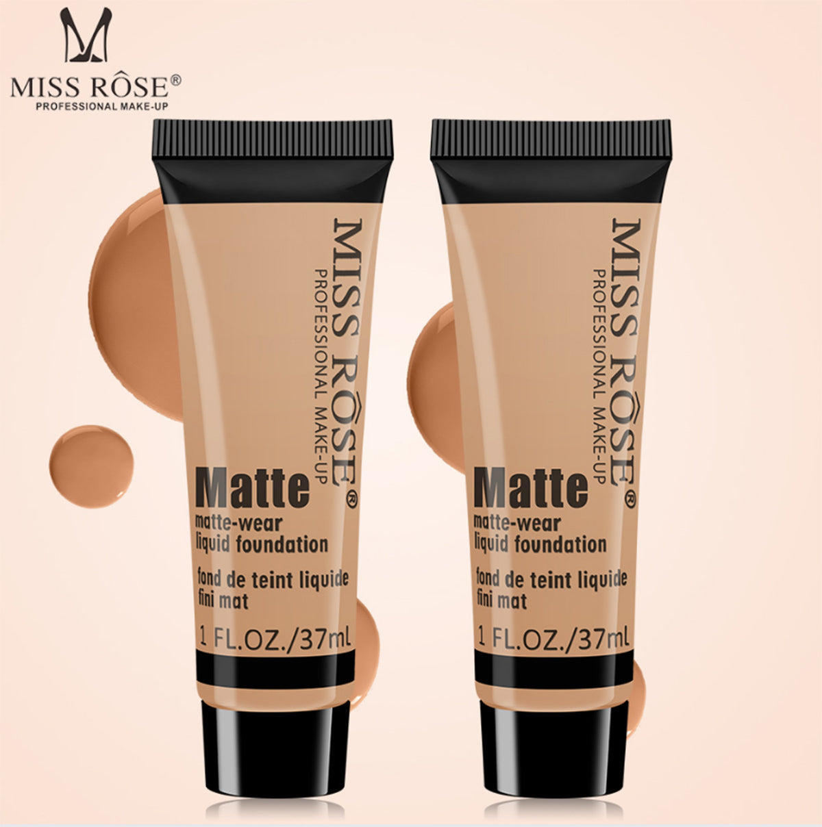 Miss Rose - Concealer , Matte Foundation & Pearl Primer 22ml - 3 Pcs Set-Beige-2 - My Store