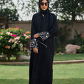 Hijabi.Pk Black Sleeves Embroidery Abaya | The Classic Edits