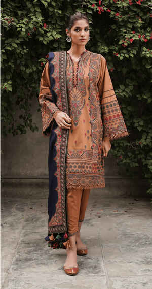 Shahtoosh By Jazmin Embroidered Khaddar Suits Unstitched 3 Piece JZ22SW 06 Zeest - Winter Collection - lu14989