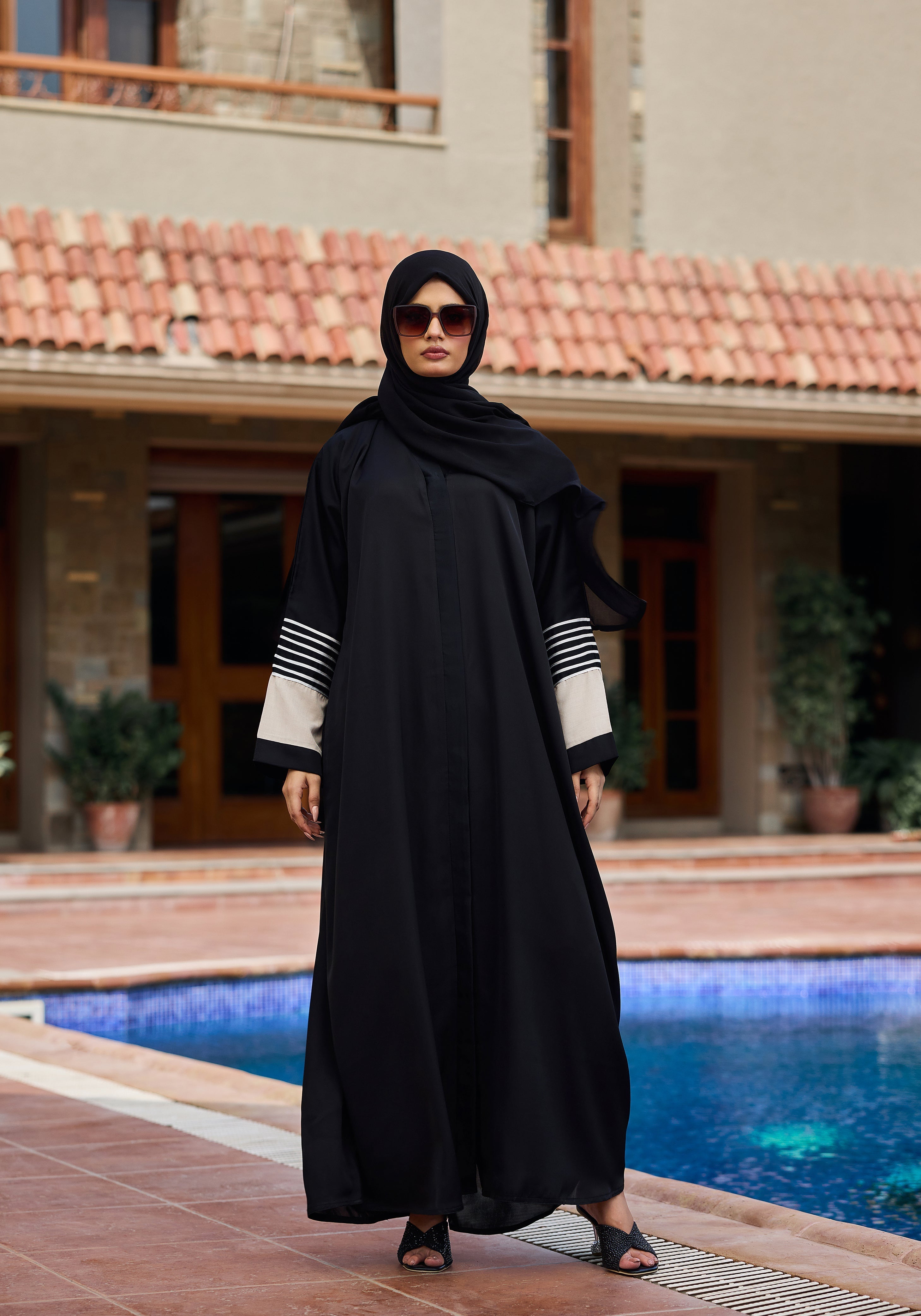 Abaya.Pk Black Stripes Abaya | Velora