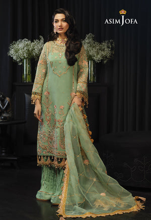 Asim Jofa Ishq-e-Naubahar Ajn-18 Embroidered Organza 3 Pcs