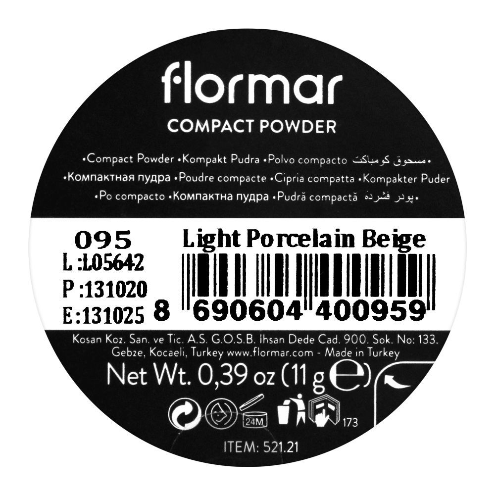 Flormar- 11Gt-C Compact Powder 95 Light Porcelain Beige