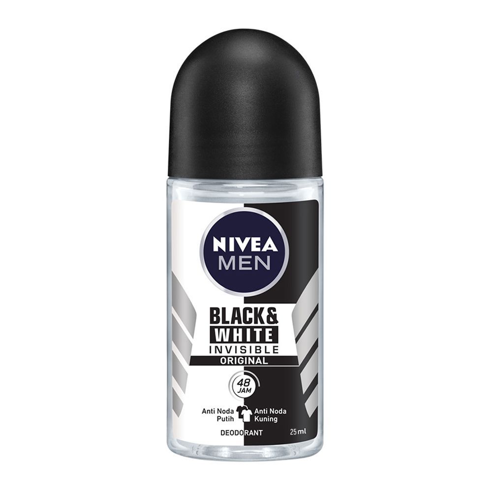 Nivea - Deodorant Roll On Men Invisible Black & White - 25Ml