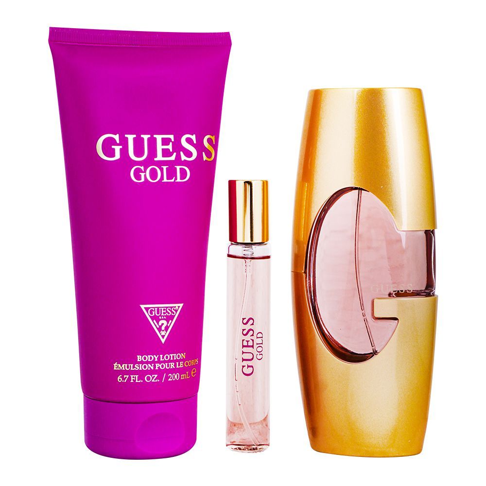 Guess Gold Women Gift Set EDP 75Ml+EDP 15Ml+Body Lotion 200Ml