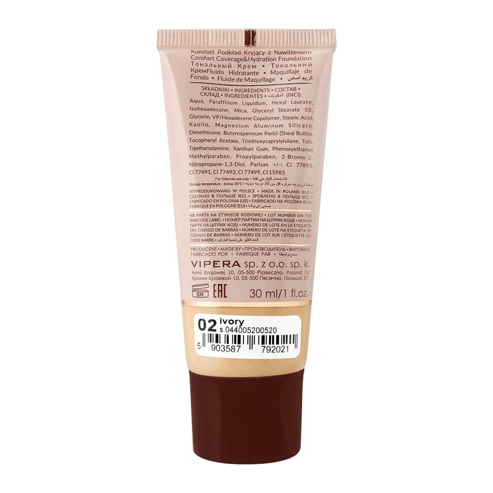 Vipera Exact Skin Hydrating Foundation Dry And Normal Skin - 02 Ivory