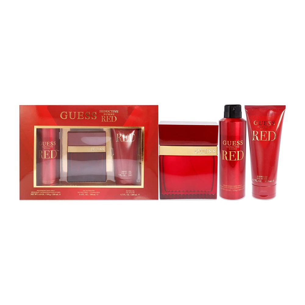 Guess Seductive Homme Red Set EDT 100Ml+Body Spray 226Ml+S Gel 100Ml+Pouch