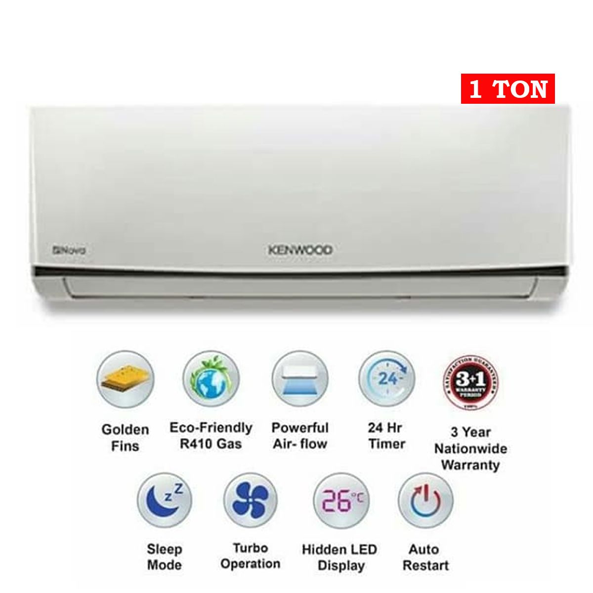 Kenwood Split Air Conditioner 1.0 Ton KEA-1250