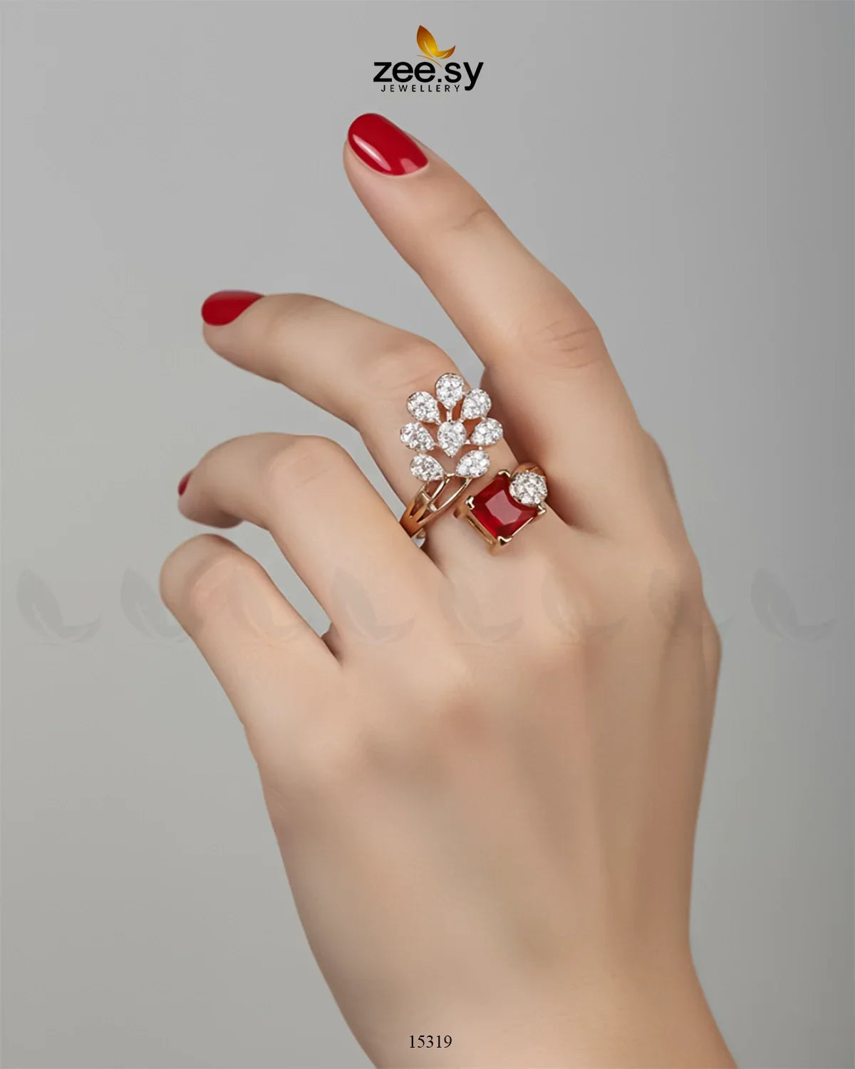 Zeesy Delicate Leaf Ring