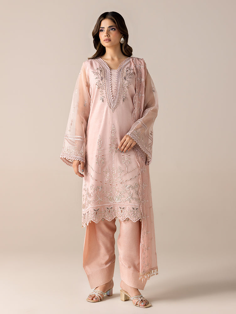 AURAPRET By Zebtan Stitched 3 Piece Luxury Formals Suit-Aurapret-03 | 3 Piece Embroidered Organza Suit