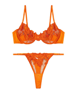 Non Padded Bra Set - Petal Luxe - Orange