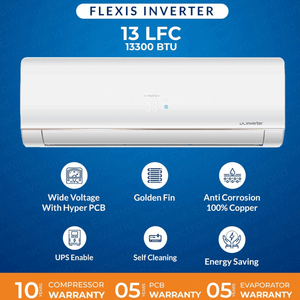 Haier AC 1 Ton DC Inverter Split | Model AC HSU -13LF UPS Enabled Self Cleaning 67 % Energy Saving Turbo Cooling