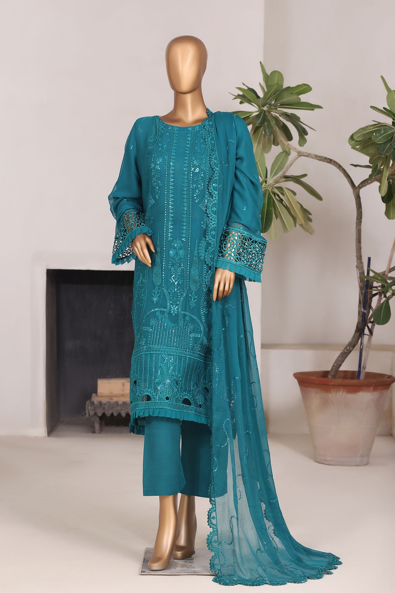 Khombi Stitched 3 Piece Luxury Formals Suit-142-Ntg-New Semi
