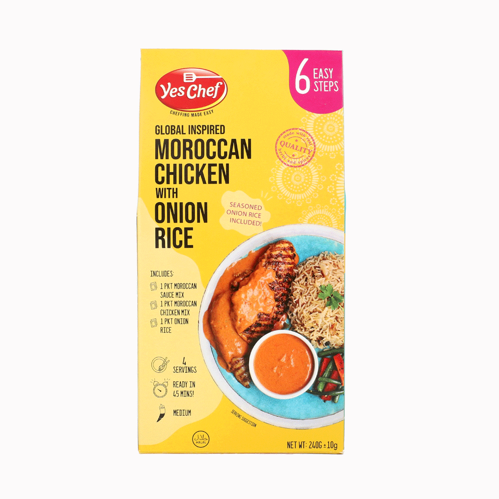 Yes Chef Global Inspired Moroccan Chicken With Onion Rice 240g