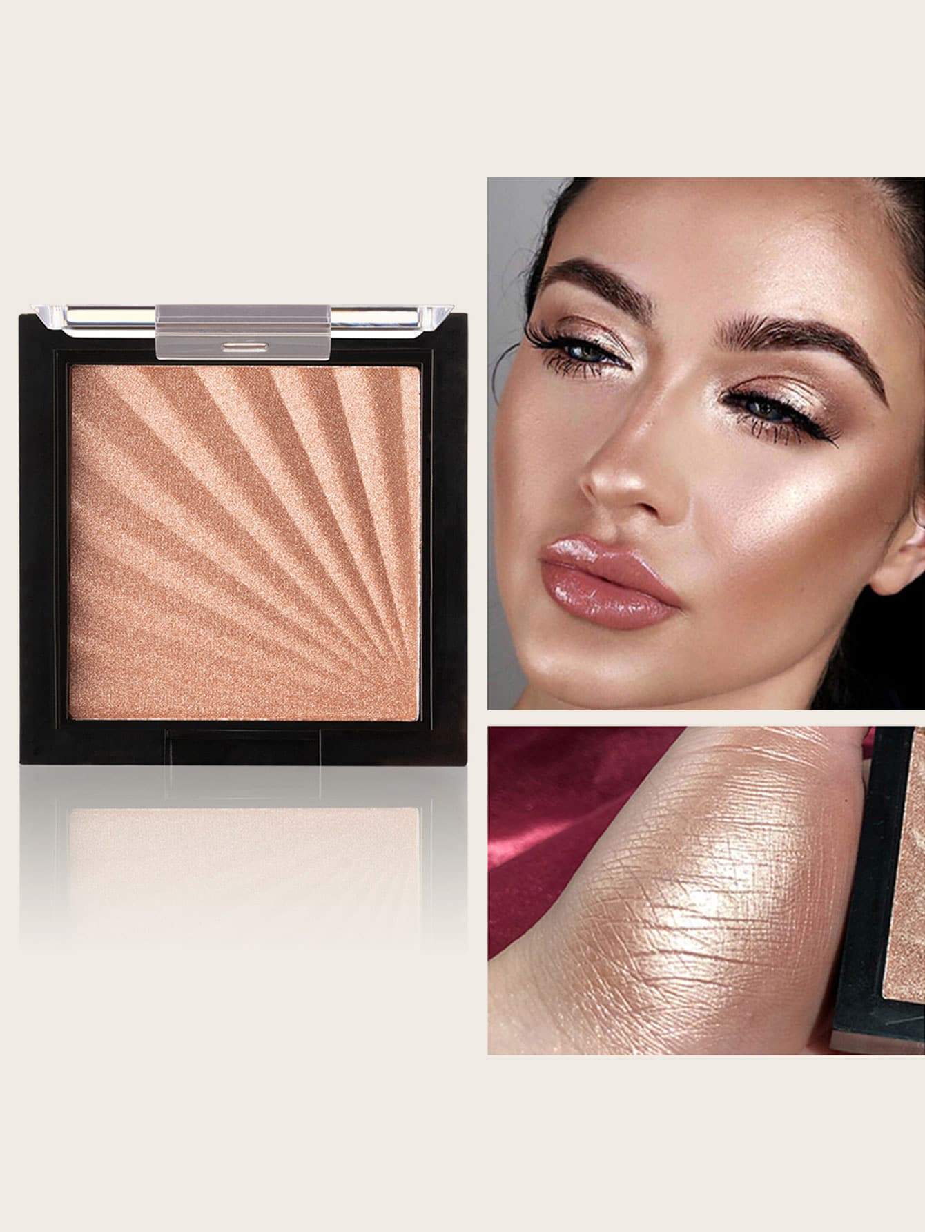 Shein- Long-Wearing Metallic Compact Highlighter Copper