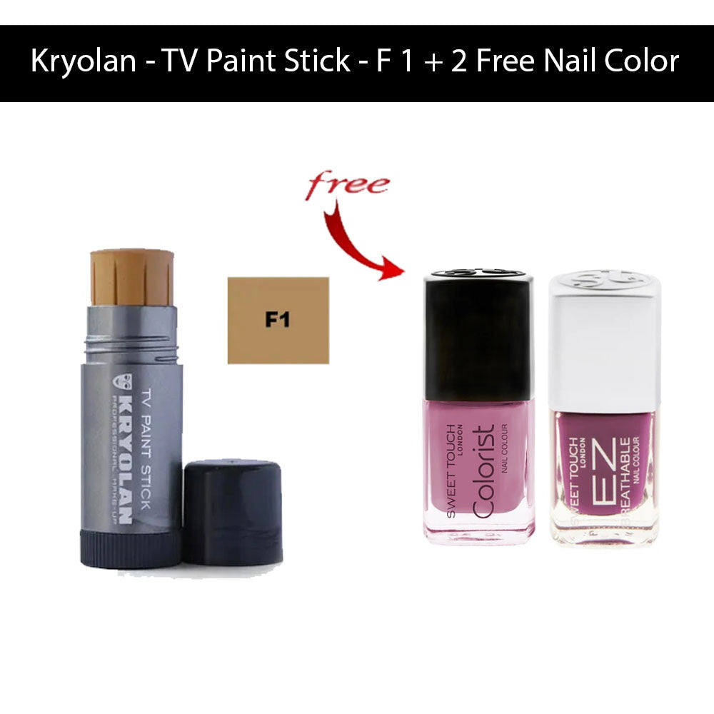 Kryolan - TV Paint Stick - F1 + 2 Free Nail Color