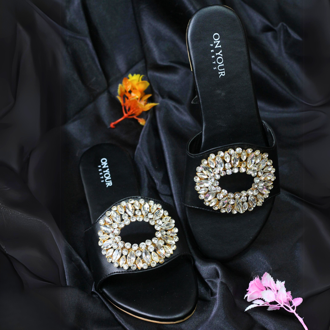 On Your Feets Sliders-Ruby Gold (Black)