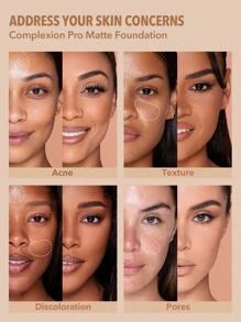 SHEGLAM - Complexion Pro Long Lasting Breathable Matte Foundation-Walnut Matte Sweat-proof Foundation Oil Control Full Coverage Pore-less Concealer Waterproof Flawless - My Store