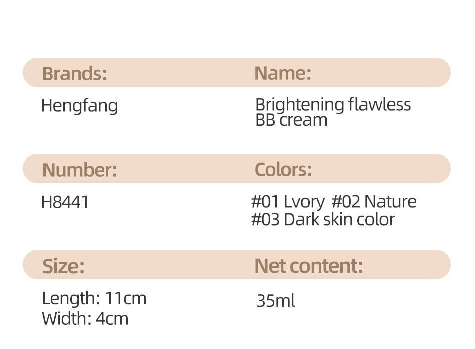 Shein - Moisturizing Bb Cream, Hydrating Color Corrector Liquid Foundation Breathable Foundation Concealer Cover Under Blemishes & Skin Discoloration - My Store