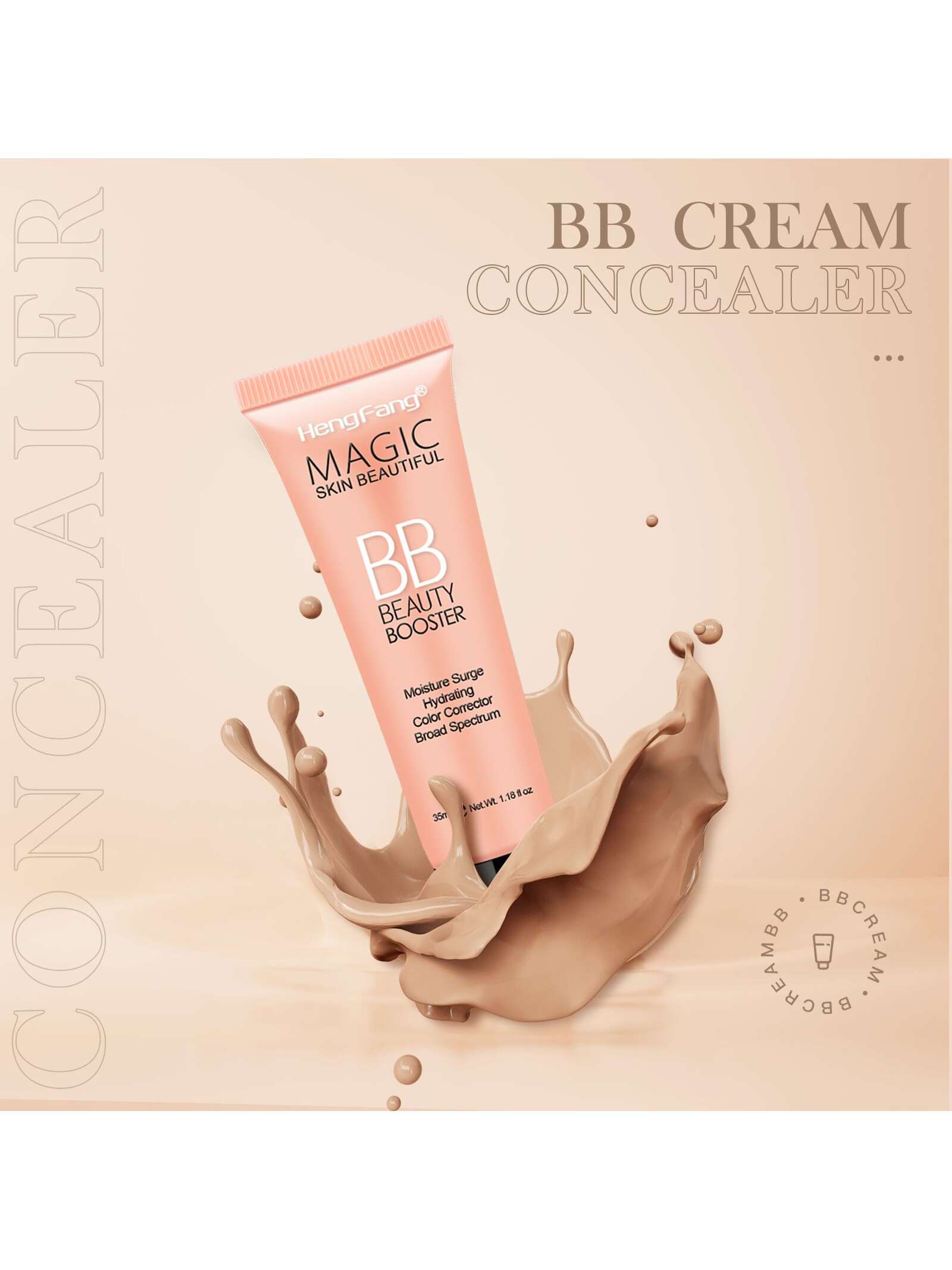 Shein - Moisturizing Bb Cream, Hydrating Color Corrector Liquid Foundation Breathable Foundation Concealer Cover Under Blemishes & Skin Discoloration - My Store