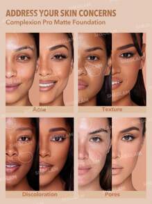 SHEGLAM - Complexion Pro Long Lasting Breathable Matte Foundation-Porcelain Matte Sweat-proof Foundation Oil Control Full Coverage Pore-less Concealer Waterproof Flawless - My Store