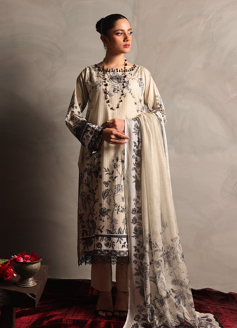 Zlooms 3 Pc Dobby Unstitched Suit - ZL25-C08-02