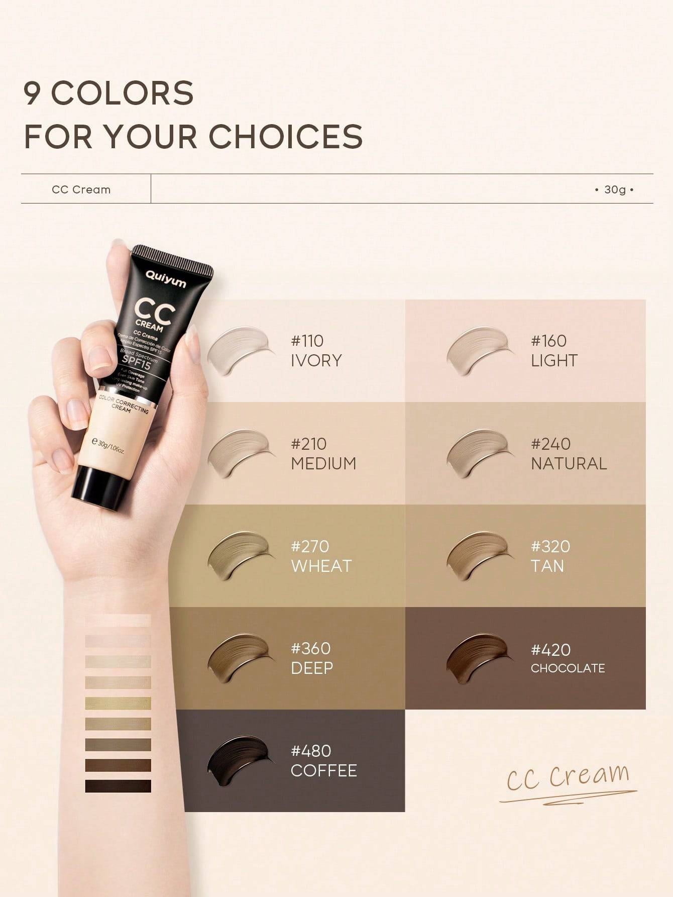 Shein - Moisturizing Liquid Foundation, 1Pc 30G Long-Wearing Waterproof Facial Makeup Product Long-Lasting Foundation Concealer - My Store