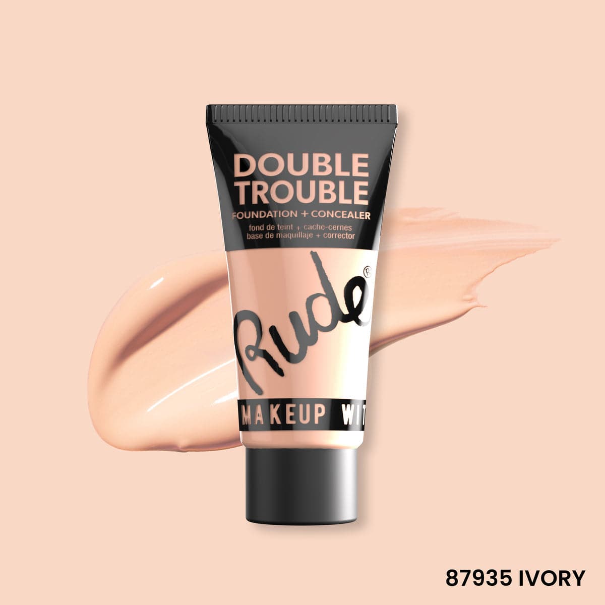 Rude Cosmetics - Double Trouble Foundation and Concealer - Ivory - My Store