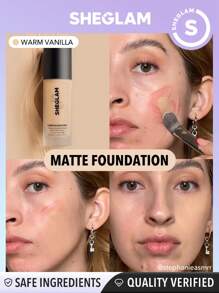 SHEGLAM - Complexion Pro Long Lasting Breathable Matte Foundation-Warm Vanilla Matte Sweat-proof Foundation Oil Control Full Coverage Pore-less Concealer Waterproof Flawless - My Store