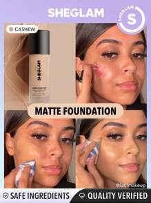 SHEGLAM - Complexion Pro Long Lasting Breathable Matte Foundation-Cashew Matte Sweat-proof Foundation Oil Control Full Coverage Pore-less Concealer Waterproof Flawless - My Store