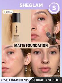 SHEGLAM - Complexion Pro Long Lasting Breathable Matte Foundation-Shell Matte Sweat-proof Foundation Oil Control Full Coverage Pore-less Concealer Waterproof Flawless - My Store