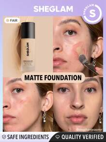 SHEGLAM - Complexion Pro Long Lasting Breathable Matte Foundation-Fair Matte Sweat-proof Foundation Oil Control Full Coverage Pore-less Concealer Waterproof Flawless - My Store