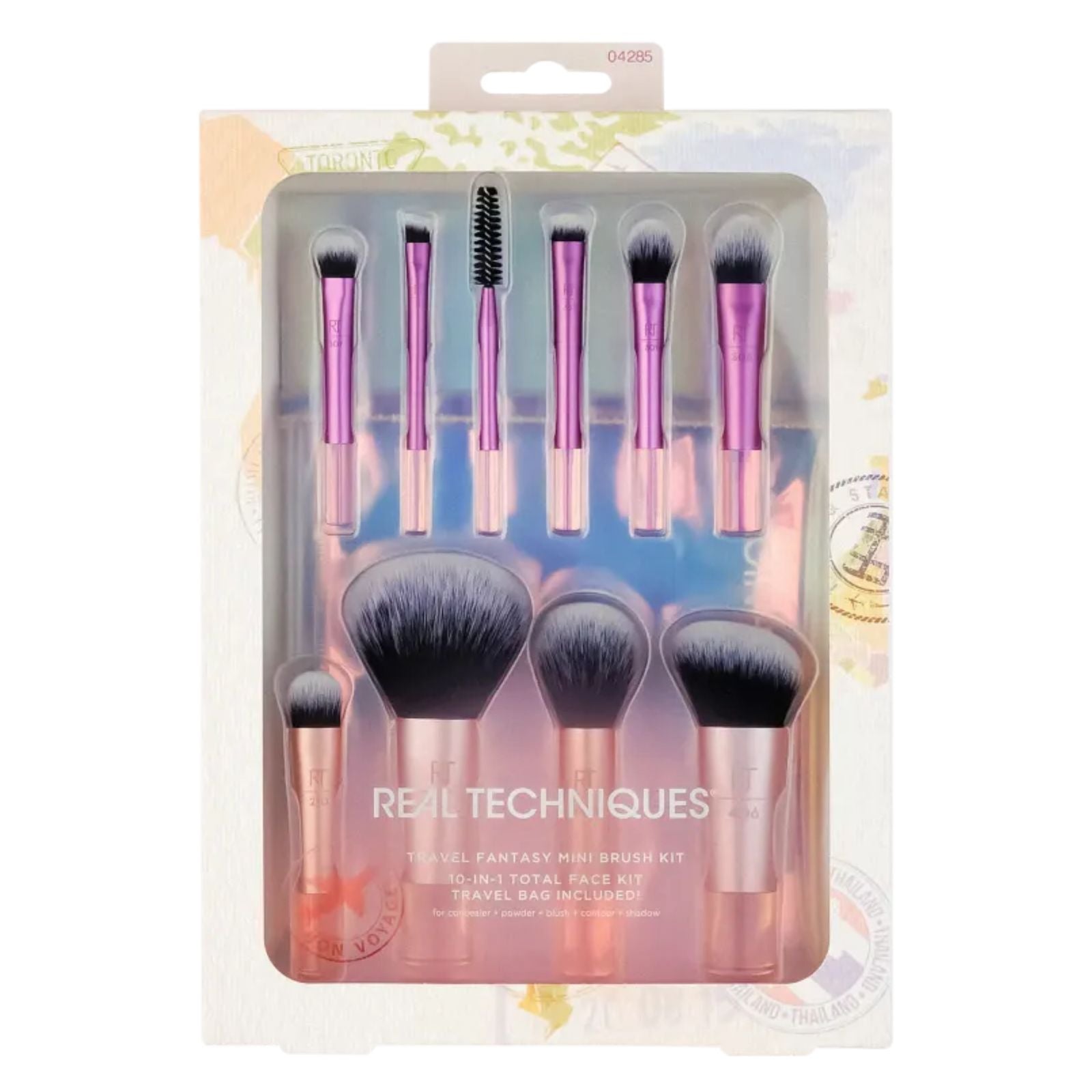 Real Techniques Travel Fanstasy Mini 10 Pices Brush Kit+Bag
