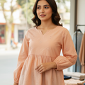 Ahlam By Safa Textile Peplum ChikanKari Shirt Piece