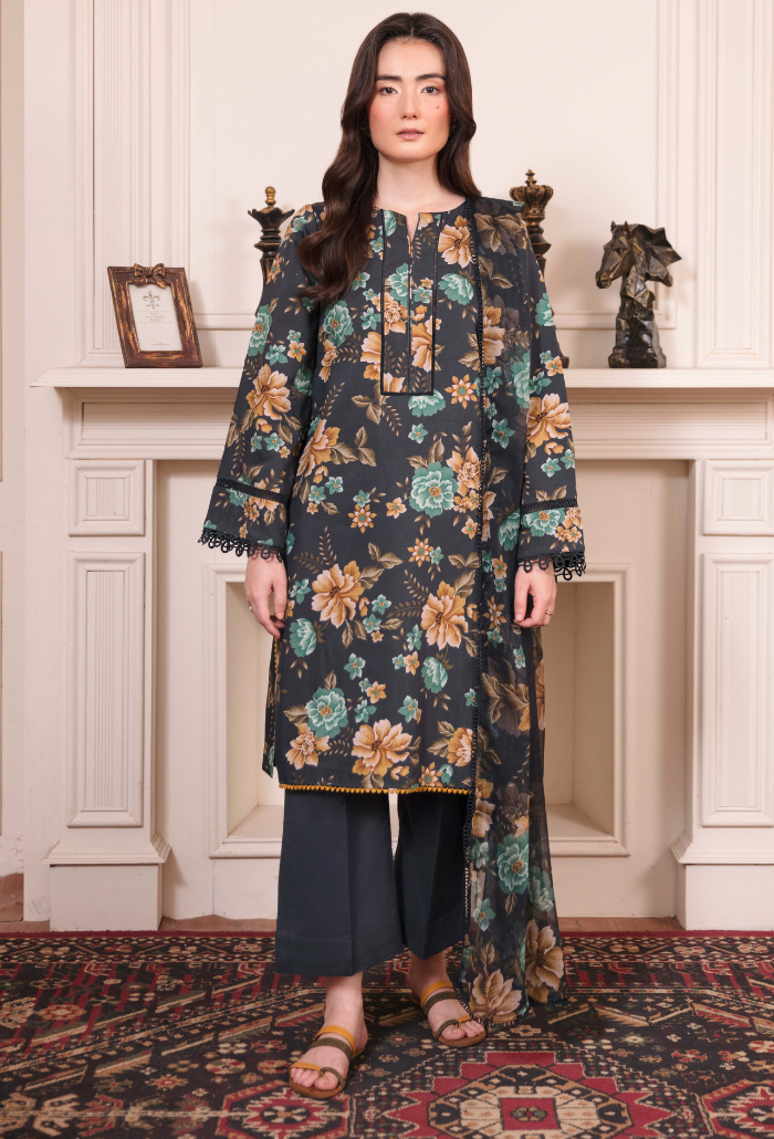 Coco By Humdum Unstitched 3 Piece Viscose Suit-D06